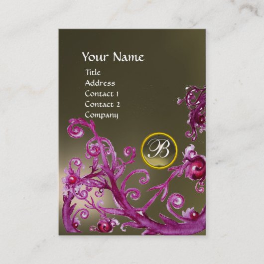 MAGIC BERRIES MONOGRAM GEM agate grijs Visitekaartje (Voorkant)