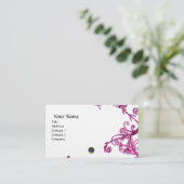 MAGIC BERRIES MONOGRAM gem blue linen Visitekaartje (Staand voorkant)