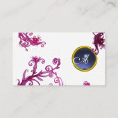 MAGIC BERRIES MONOGRAM gem blue linen Visitekaartje (Achterkant)