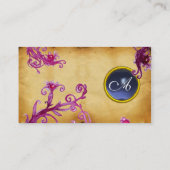 MAGIC BERRIES MONOGRAM gem blue parchment Visitekaartje (Achterkant)