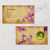MAGIC BERRIES MONOGRAM gem blue parchment Visitekaartje (Voorkant / Achterkant)