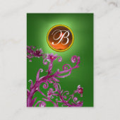 MAGIC BERRIES MONOGRAM GEM emerald green sinaasapp Visitekaartje (Achterkant)