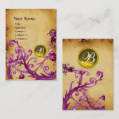 MAGIC BERRIES MONOGRAM GEM parchment yellow dark Visitekaartje (Voorkant / Achterkant)