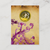 MAGIC BERRIES MONOGRAM GEM parchment yellow dark Visitekaartje (Achterkant)