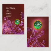 MAGIC BERRIES MONOGRAM GEM ruby red green Visitekaartje (Voorkant / Achterkant)