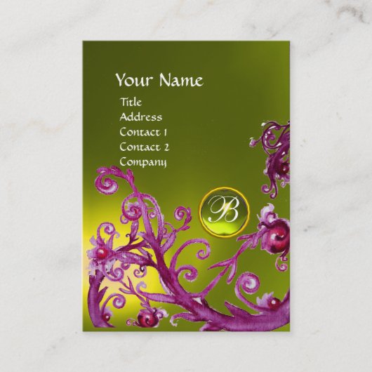 MAGIC BERRIES MONOGRAM GEM topaz yellow Visitekaartje (Voorkant)