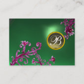 MAGIC BERRIES MONOGRAM, Grey Agate jade green Visitekaartje (Achterkant)