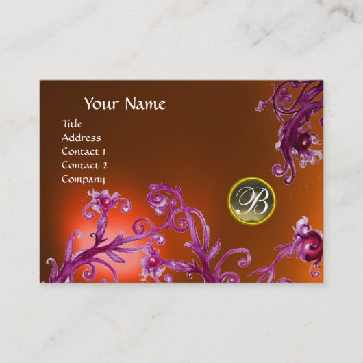 MAGIC BERRIES MONOGRAM, Grey Agate topaz sinaasapp Visitekaartje (Voorkant)