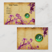 MAGIC BERRIES MONOGRAM groen parchment Visitekaartje (Voorkant / Achterkant)