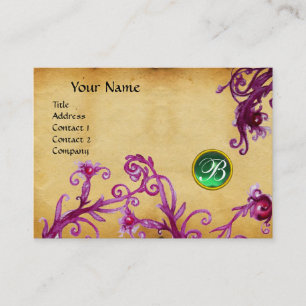 MAGIC BERRIES MONOGRAM groen parchment Visitekaartje