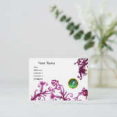 MAGIC BERRIES MONOGRAM jade green linen Visitekaartje (Staand voorkant)