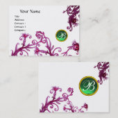 MAGIC BERRIES MONOGRAM jade groen wit Visitekaartje (Voorkant / Achterkant)