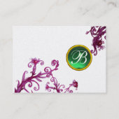 MAGIC BERRIES MONOGRAM jade groene parel Visitekaartje (Achterkant)