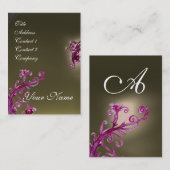 MAGIC BERRIES MONOGRAM paars grijs Visitekaartje (Voorkant / Achterkant)