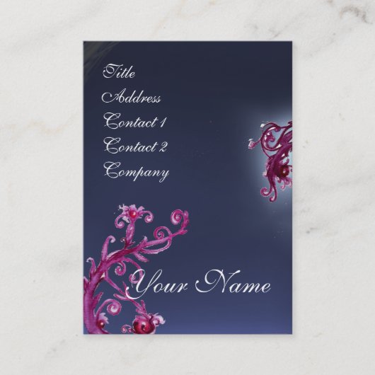 MAGIC BERRIES MONOGRAM paars rood blauw donker Visitekaartje (Voorkant)
