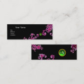 MAGIC BERRIES MONOGRAM paars roze zwart groen Mini Visitekaartje (Voorkant / Achterkant)