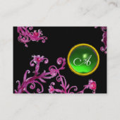 MAGIC BERRIES MONOGRAM paars roze zwart groen Visitekaartje (Achterkant)