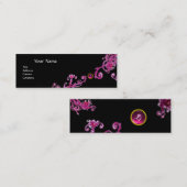 MAGIC BERRIES MONOGRAM paars roze zwart roze Mini Visitekaartje (Voorkant / Achterkant)
