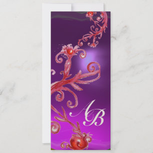 MAGIC BERRIES MONOGRAM paars wit champagne Kaart