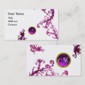 MAGIC BERRIES MONOGRAM paars wit Visitekaartje (Voorkant / Achterkant)