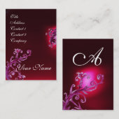 MAGIC BERRIES MONOGRAM paarse bogundie Visitekaartje (Voorkant / Achterkant)