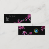 MAGIC BERRIES MONOGRAM paarse roze zwart blauw Mini Visitekaartje (Voorkant / Achterkant)