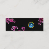 MAGIC BERRIES MONOGRAM paarse roze zwart blauw Mini Visitekaartje (Achterkant)