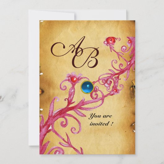 MAGIC BERRIES MONOGRAM Parchment Blue Sapphire Kaart (Voorkant)