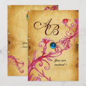 MAGIC BERRIES MONOGRAM Parchment Blue Sapphire Kaart (Voorkant / Achterkant)