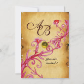 MAGIC BERRIES MONOGRAM Parchment Yellow rsvp Kaart (Voorkant)