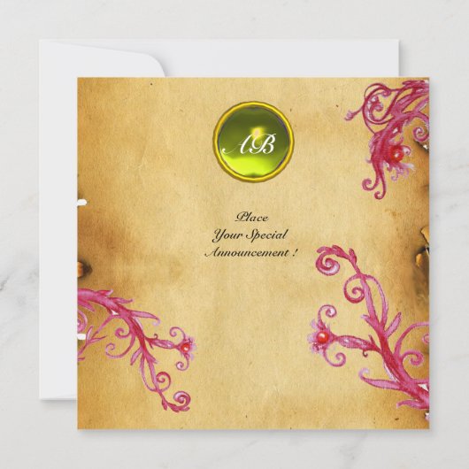 MAGIC BERRIES MONOGRAM Parchment Yellow Topaz Kaart (Achterkant)
