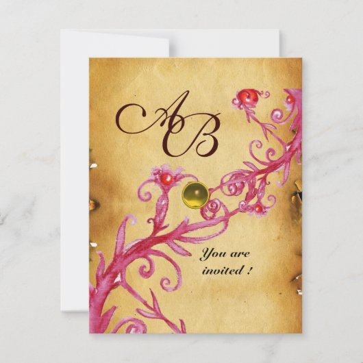 MAGIC BERRIES MONOGRAM Parchment Yellow Topaz Kaart (Voorkant)