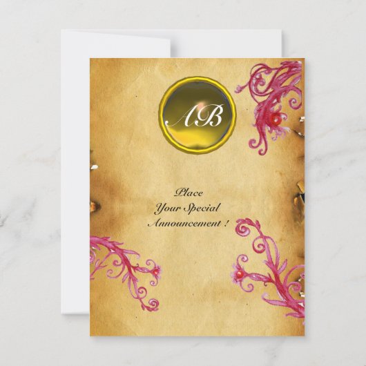 MAGIC BERRIES MONOGRAM Parchment Yellow Topaz Kaart (Achterkant)