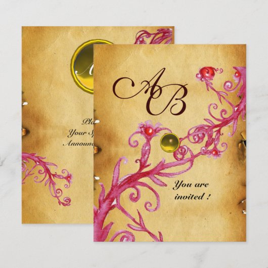 MAGIC BERRIES MONOGRAM Parchment Yellow Topaz Kaart (Voorkant / Achterkant)