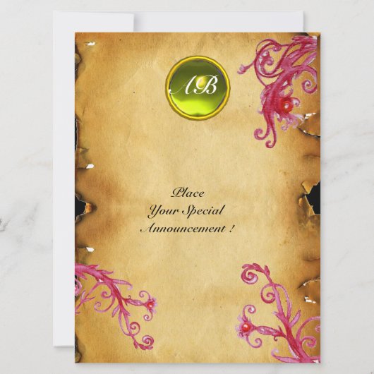 MAGIC BERRIES MONOGRAM Parchment Yellow topaz Kaart (Achterkant)