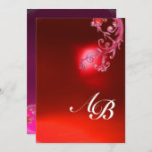 MAGIC BERRIES, MONOGRAM red ruby fuchsia white Kaart (Voorkant / Achterkant)