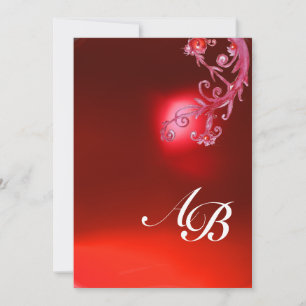 MAGIC BERRIES, MONOGRAM red ruby fuchsia white Kaart