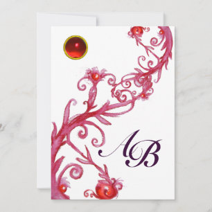 MAGIC BERRIES, MONOGRAM red ruby Kaart