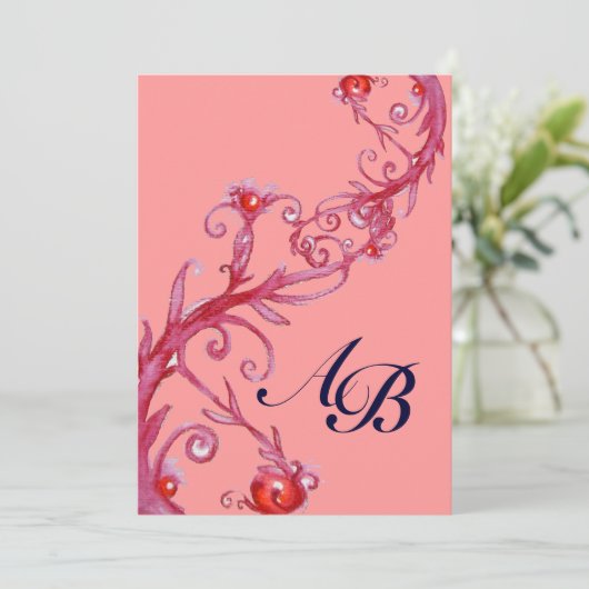 MAGIC BERRIES, MONOGRAM Red violet Kaart (Staand voorkant)