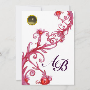MAGIC BERRIES, MONOGRAM rood grijs paars zwart Kaart