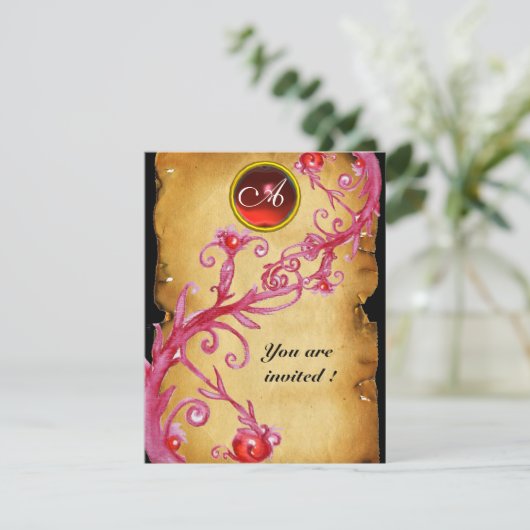 MAGIC BERRIES MONOGRAM, rood Kaart (Staand voorkant)