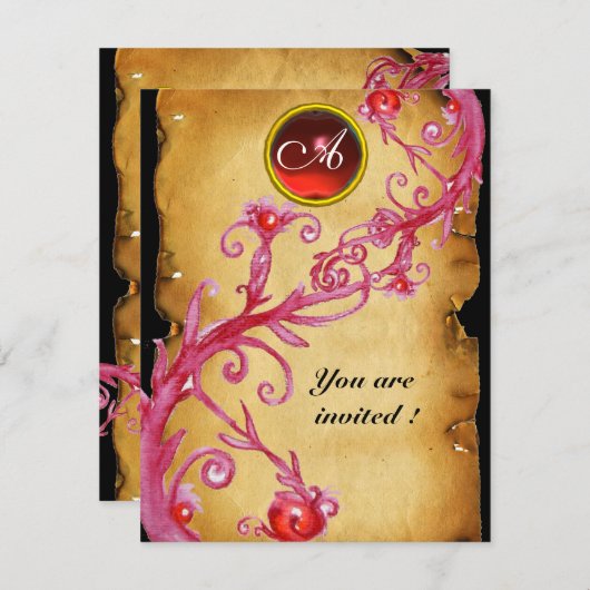 MAGIC BERRIES MONOGRAM, rood Kaart (Voorkant / Achterkant)