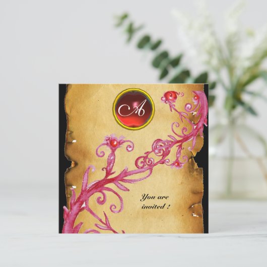 MAGIC BERRIES MONOGRAM, rood Kaart (Staand voorkant)