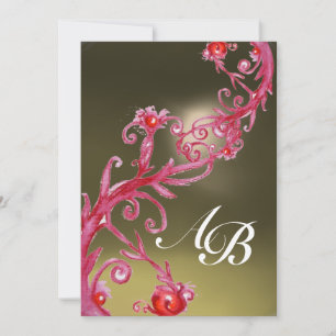 MAGIC BERRIES MONOGRAM rood paars wit Kaart