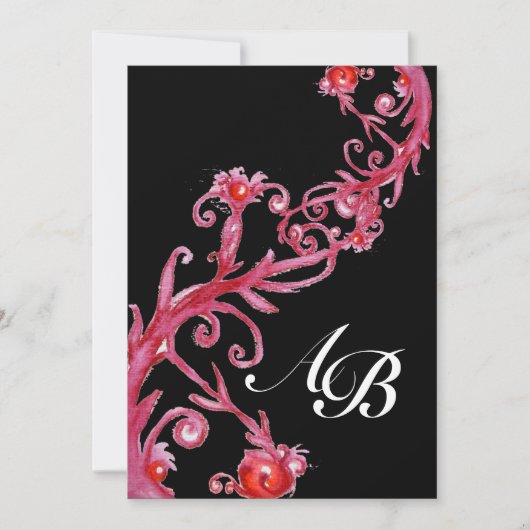 MAGIC BERRIES, MONOGRAM rood zwart Kaart (Voorkant)