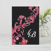 MAGIC BERRIES, MONOGRAM rood zwart Kaart (Staand voorkant)