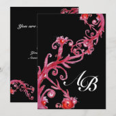 MAGIC BERRIES, MONOGRAM rood zwart Kaart (Voorkant / Achterkant)