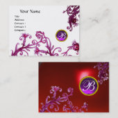 MAGIC BERRIES MONOGRAM, ruby red paars Visitekaartje (Voorkant / Achterkant)