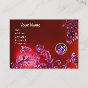 MAGIC BERRIES MONOGRAM, ruby red paars Visitekaartje