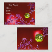 MAGIC BERRIES MONOGRAM, ruby red yellow Visitekaartje (Voorkant / Achterkant)